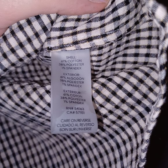 Calvin Klein NWT Black and Cream Checked  Capped Sleeves Womens shirt size S - Picture 5 of 9